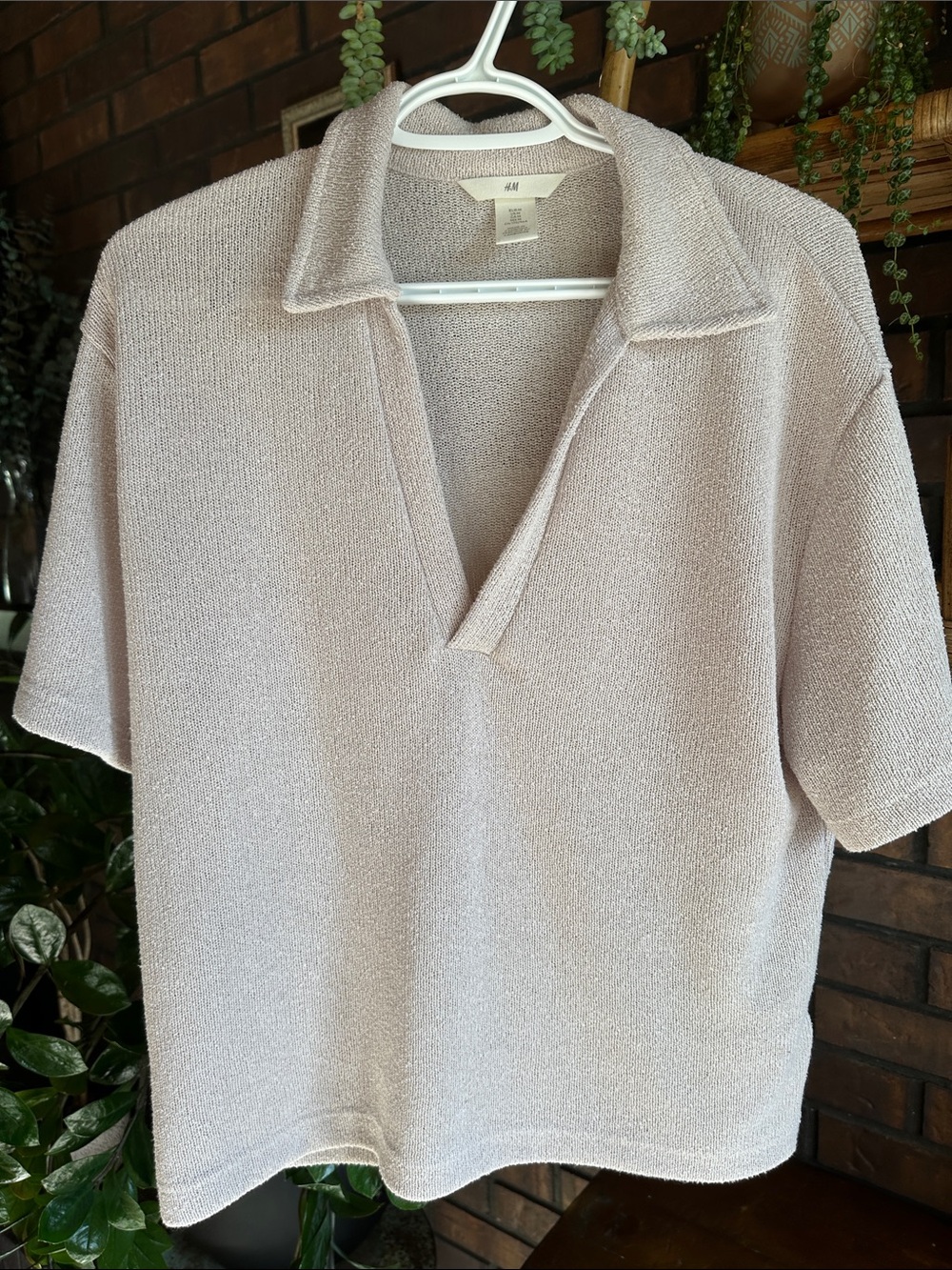 H&M Open V Polo Knit Top